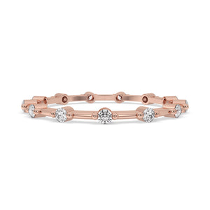 Round Cut Bubble Band Engagement Ring