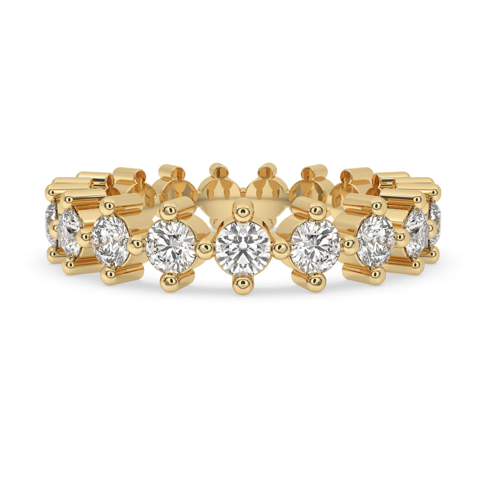 Round Diamond Wedding Band – Yellow Gold