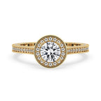 Halo Diamond Engagement Ring With Pave Style