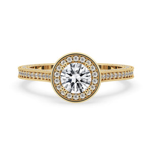 Halo Diamond Engagement Ring With Pave Style
