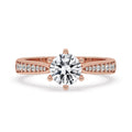 Round Cut Diamond Six Prong Engagement Ring