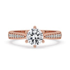Round Cut Diamond Six Prong Engagement Ring