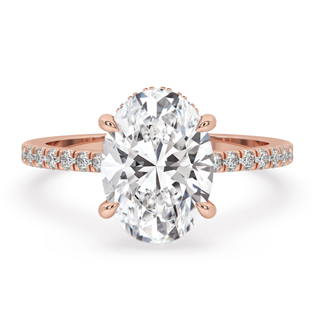 Oval Hidden Halo Engagement Ring for Modern Elegance Main image