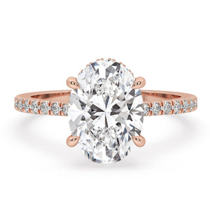Oval Hidden Halo Engagement Ring for Modern Elegance