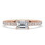 East West Emerald Cut Ring in Elegant Pave Setting