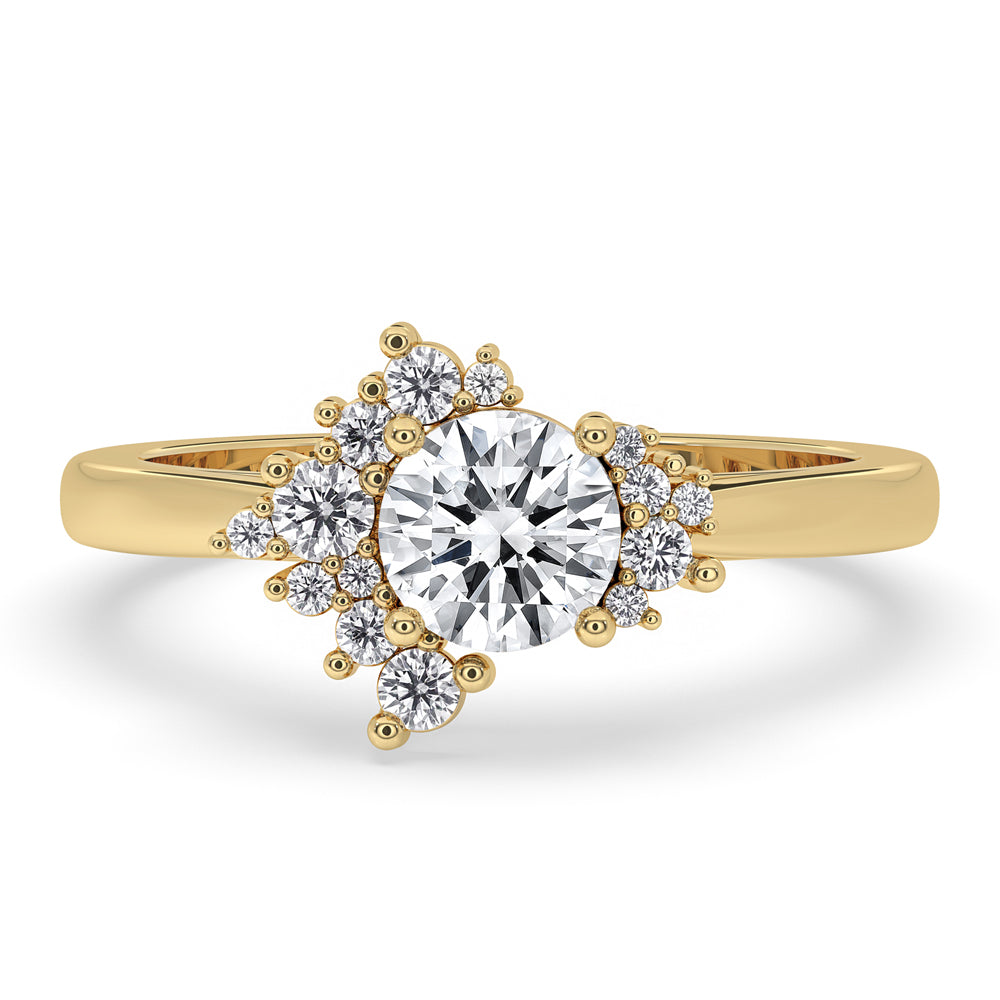 Round Cut Cluster Diamond Ring