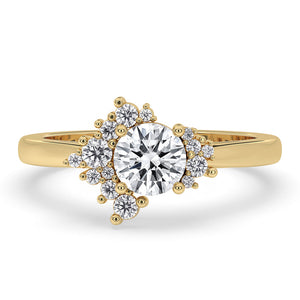 Round Cut Cluster Diamond Ring