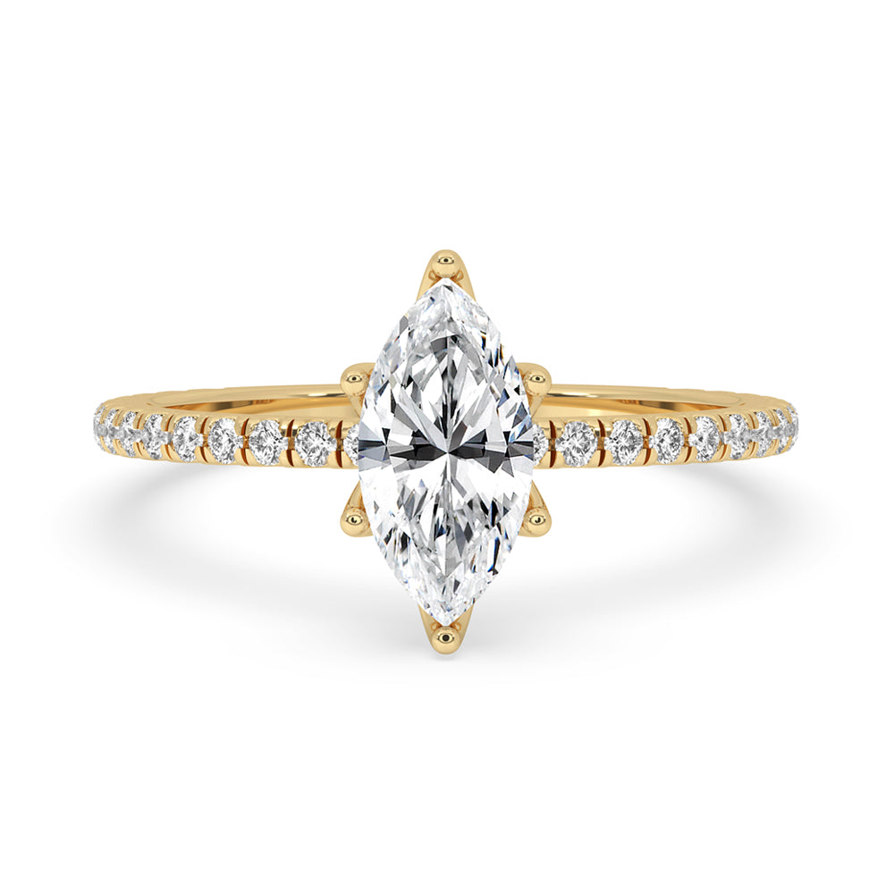 Marquise Cut Diamond Ring With Tulip Prong