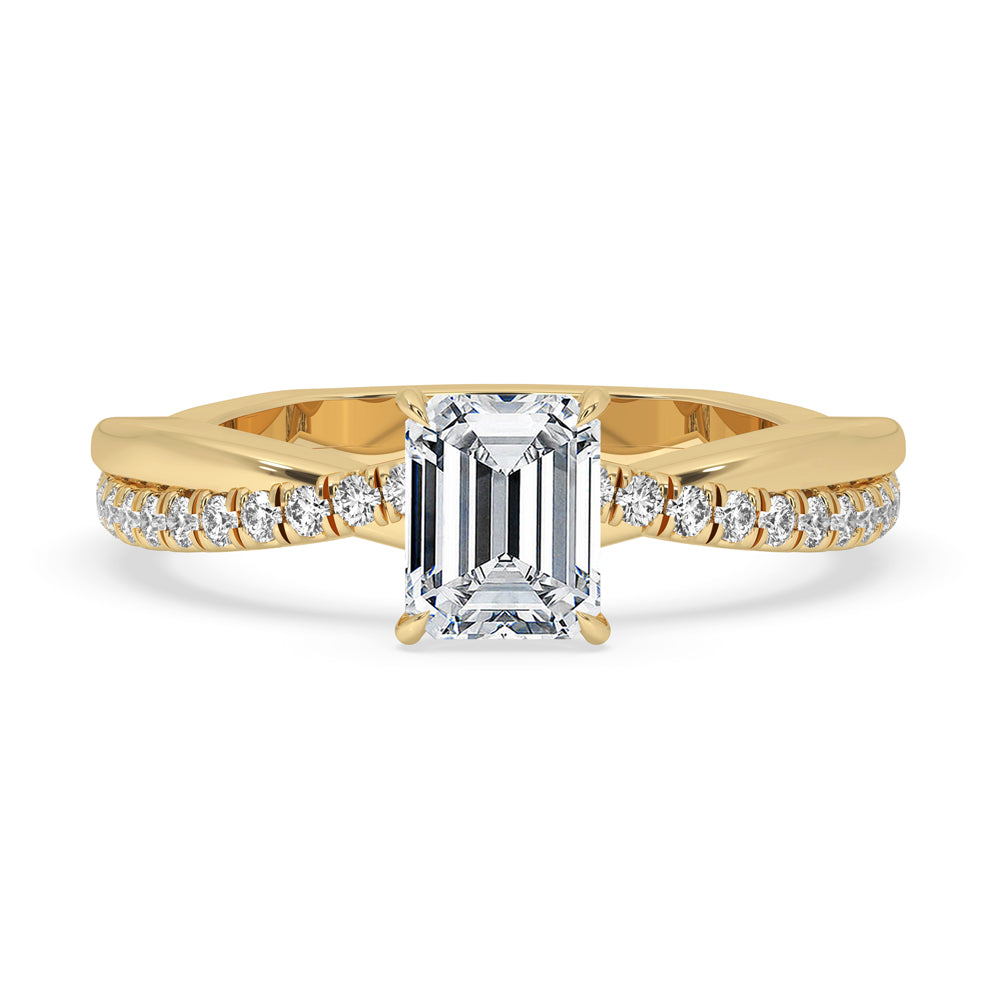 Twist Engagement Ring With Pave style Hauptbild