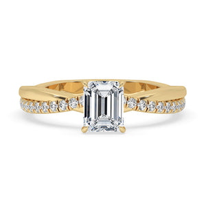 Twist Engagement Ring With Pave style