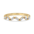 Baguette Wedding Band in Unique Zig Zag Design