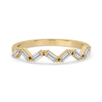 Baguette Wedding Band in Unique Zig Zag Design