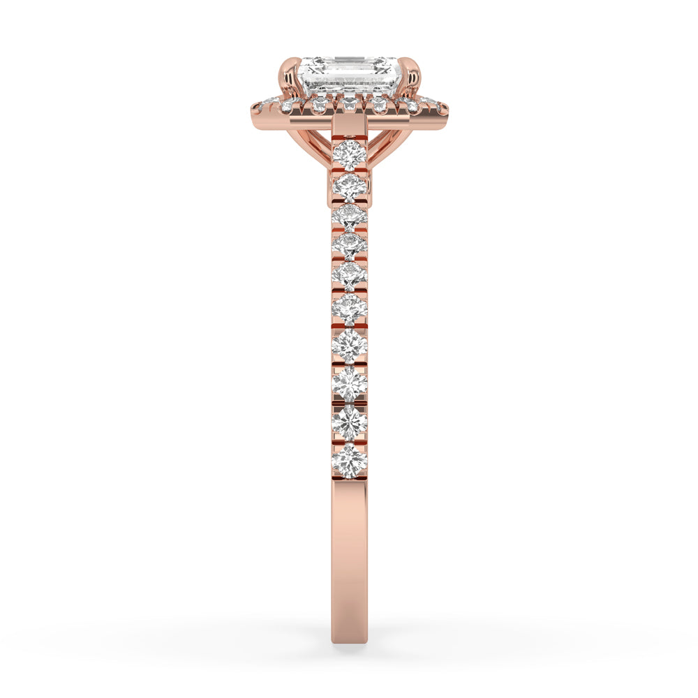 Cathedral Engagement Ring with Classic Asscher Cut