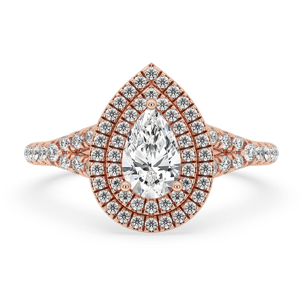 Split Shank Engagement Ring With Double Halo Main image