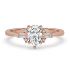 Pear Shaped Diamond Engagement Ring With Classic Prong Setting