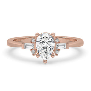 Pear Shaped Diamond Engagement Ring With Classic Prong Setting