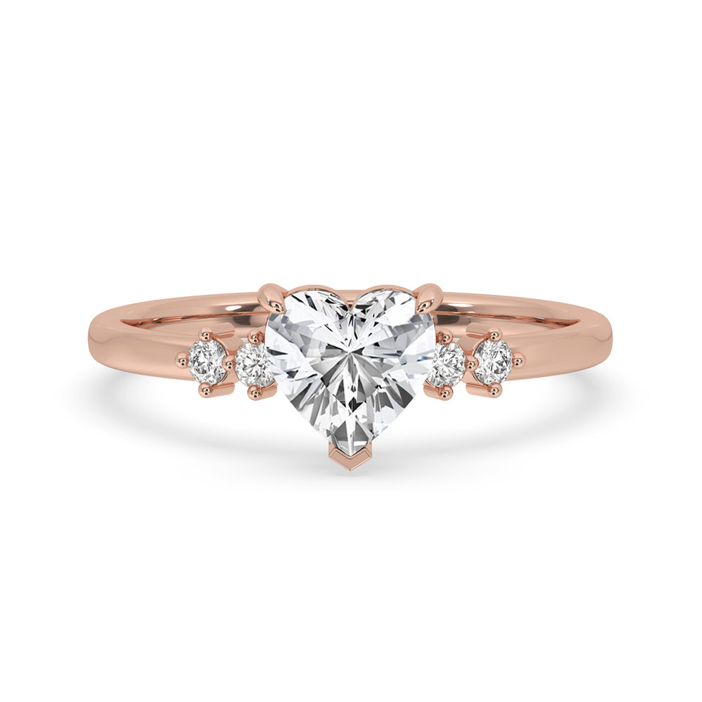 Heart Shaped Diamond Ring In Rose Gold Main image