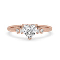 Heart Shaped Diamond Ring In Rose Gold