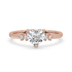 Heart Shaped Diamond Ring In Rose Gold