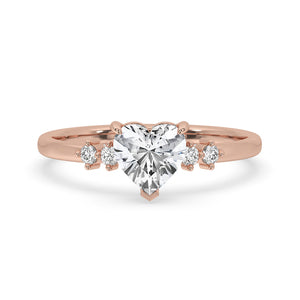 Heart Shaped Diamond Ring In Rose Gold