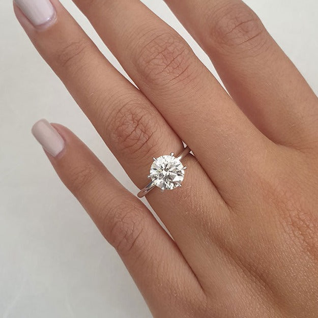 1.50 CT Round Brilliant Cut Moissanite Solitaire Engagement Ring
