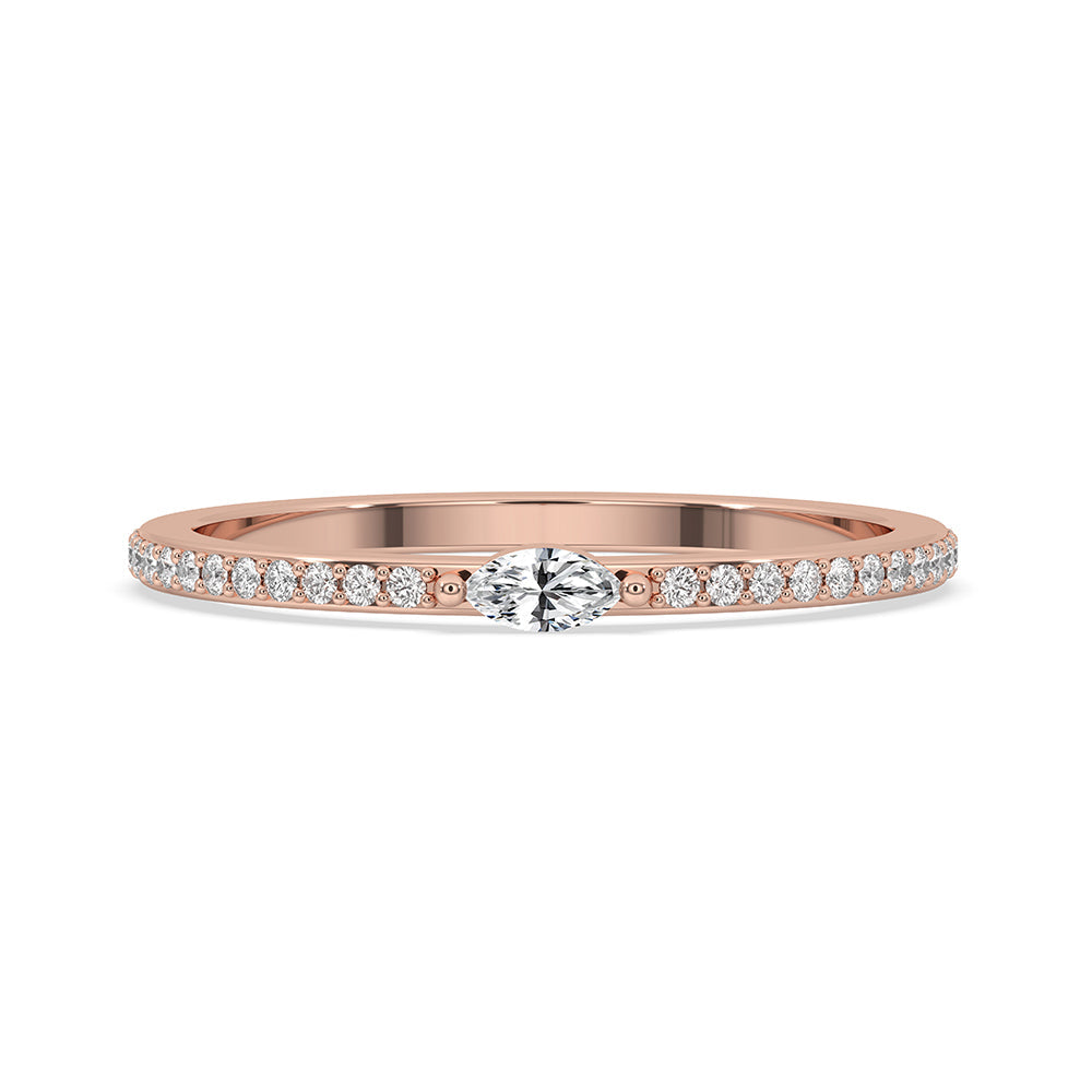 Marquise And Round Diamond 3/4 Eternity Band