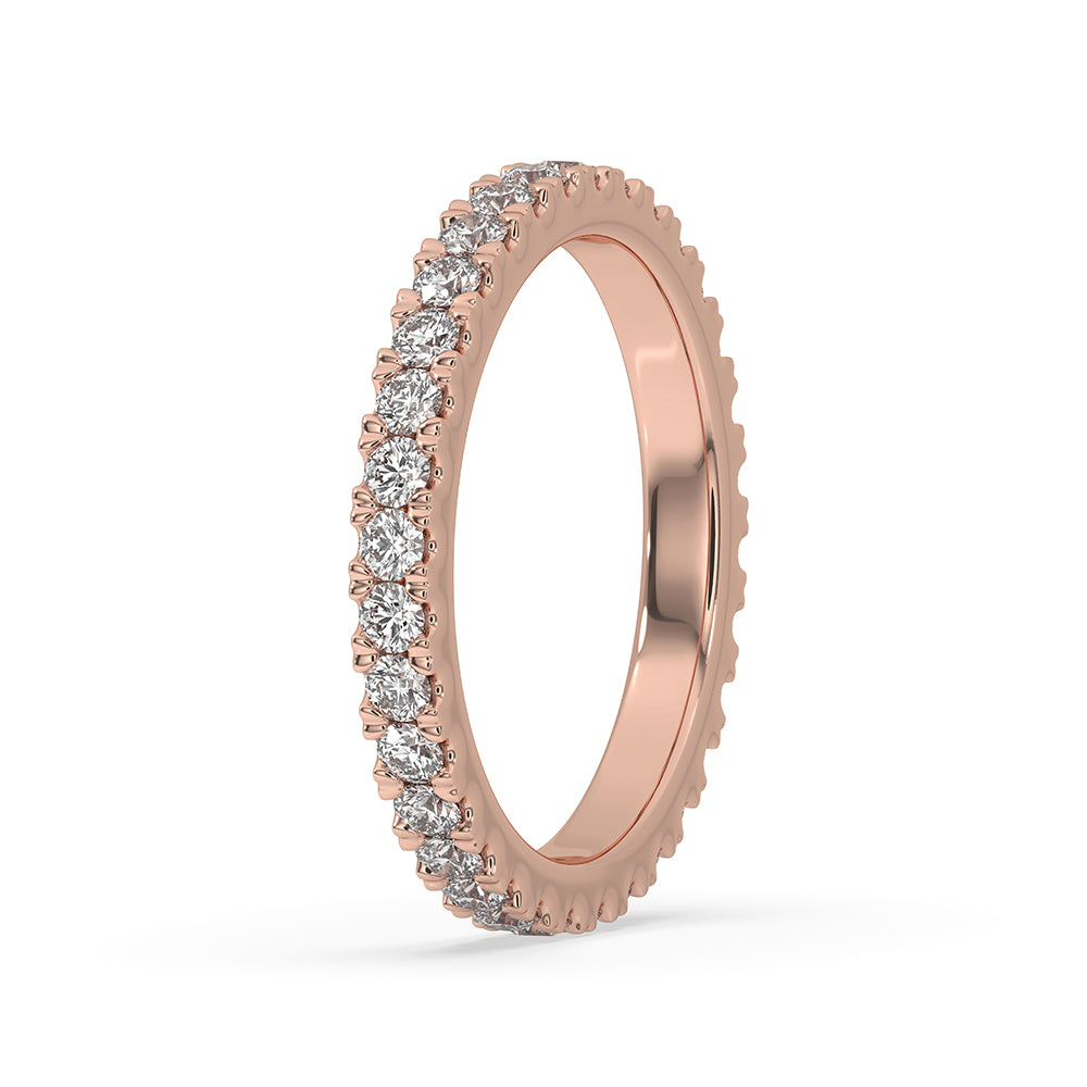 Rose Gold Diamond Eternity Band With Round Cut Image secondaire du produit
