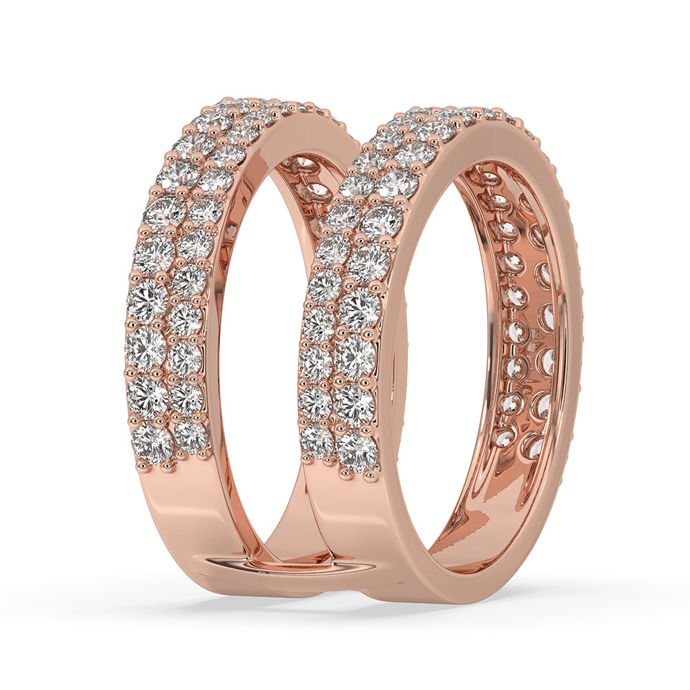 Rose Gold Round Diamond Enhancer Wedding Band Image secondaire du produit