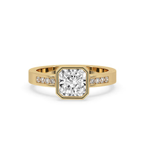 Radiant Cut Engagement Ring with Bezel Setting