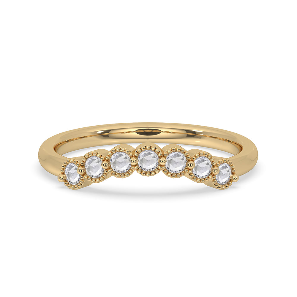 Round Rose Cut Curved Wedding Band Image principale du produit