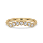 Round Rose Cut Curved Wedding Band