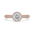 Milgrain Engagement Ring With Three side Pave