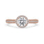 Milgrain Engagement Ring With Three side Pave