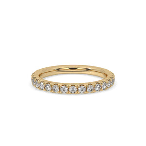Yellow Gold Wedding Band – Round Diamond