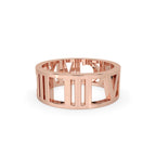 Roman Numeral Wedding Band - Rose Gold