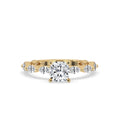 Cushion Diamond Ring with Marquise Side Stones