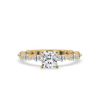 Cushion Diamond Ring with Marquise Side Stones
