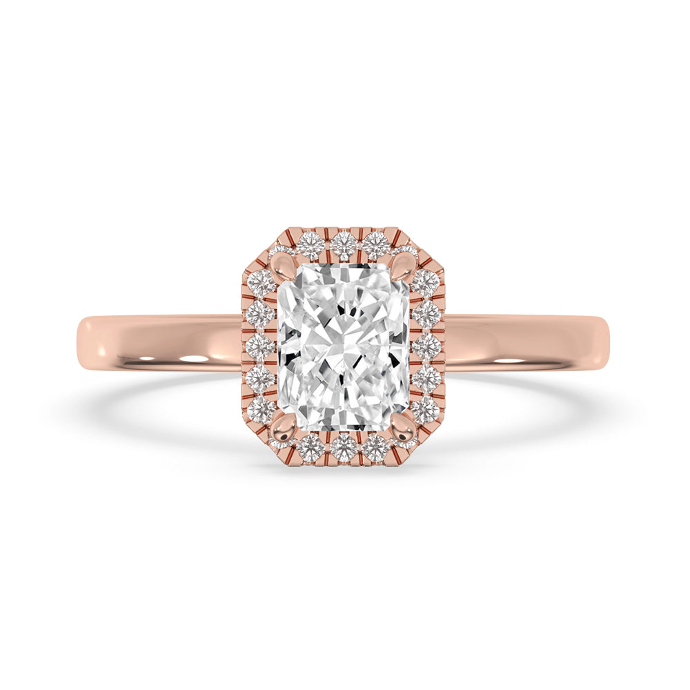 Radiant Engagement Ring with Elegant Halo Style Main image