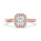 Radiant Engagement Ring with Elegant Halo Style
