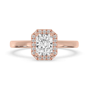 Radiant Engagement Ring with Elegant Halo Style