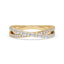 Bar Set Criss Cross Wedding Band In Yellow Gold
