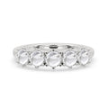 5 Stone Round Rose Cut Diamond Band