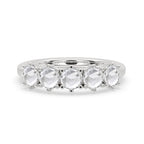 5 Stone Round Rose Cut Diamond Band