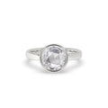 Round Rose Cut Diamond Ring In Bezel Setting
