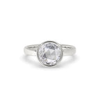 Round Rose Cut Diamond Ring In Bezel Setting
