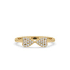 Round Cut Ring In Yellow Gold Finish