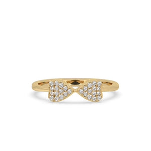 Round Cut Ring In Yellow Gold Finish