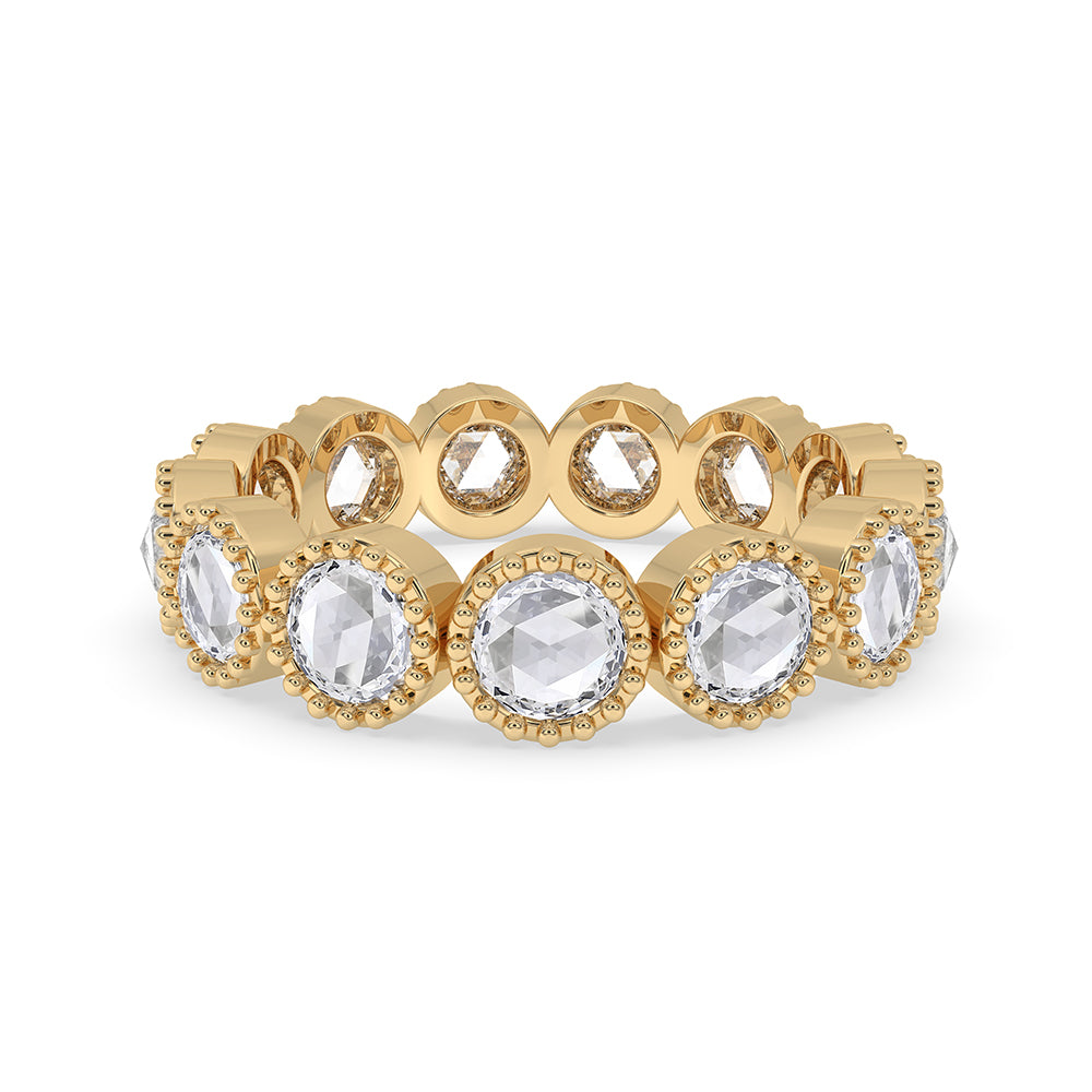Round Rose Cut Bezel Set Eternity Band Image principale du produit