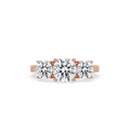 3 Stone Round Diamond Ring In Rose Gold