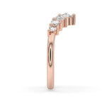 Curved Wedding Band - Round Rose Cut Diamonds